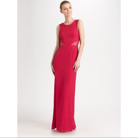BCBCMaxAzria Red Lace Karey Long Dress - Picture 2 of 11